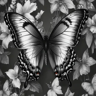 black and white butterfly wallpaper