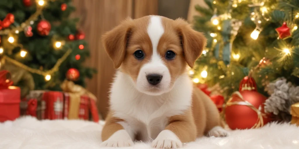 puppy christmas dog wallpaper