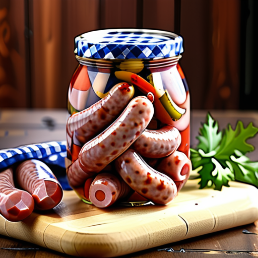 pickled sausage in a jar