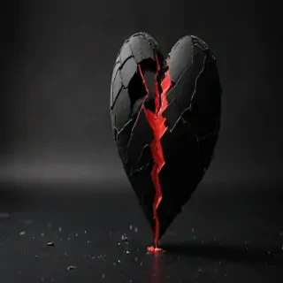broken heart black background
