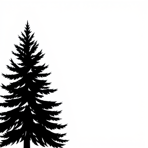 black and white pine tree clip art