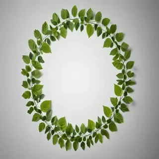 circle with leaves