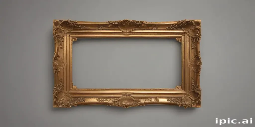 rectangle gold frame png