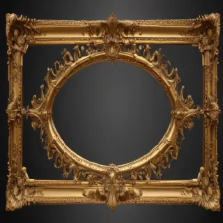 gold frame transparent