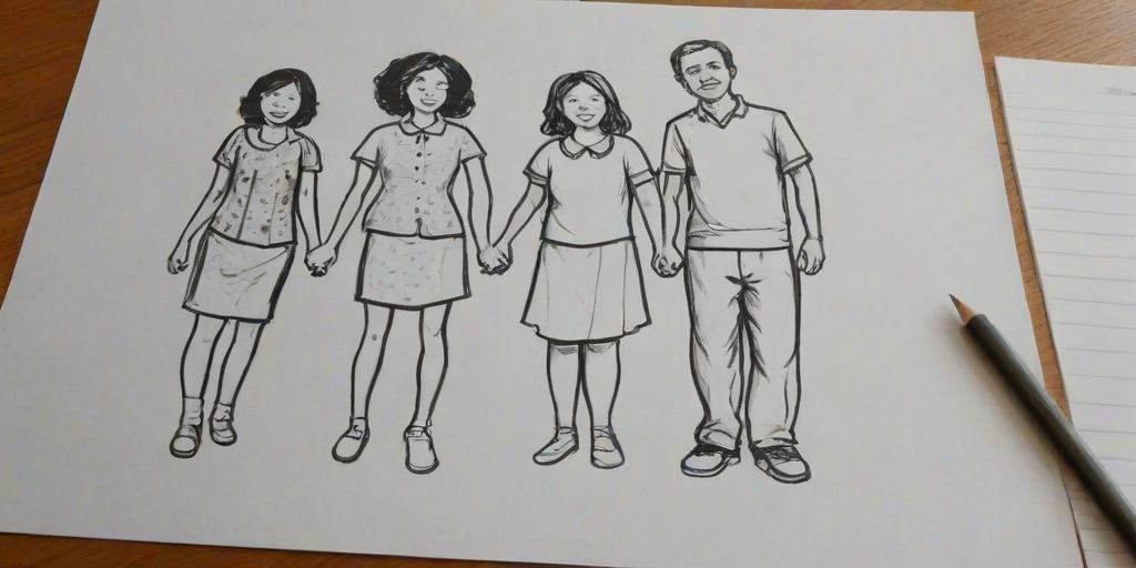 drawings of family