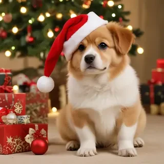 christmas dogs wallpaper