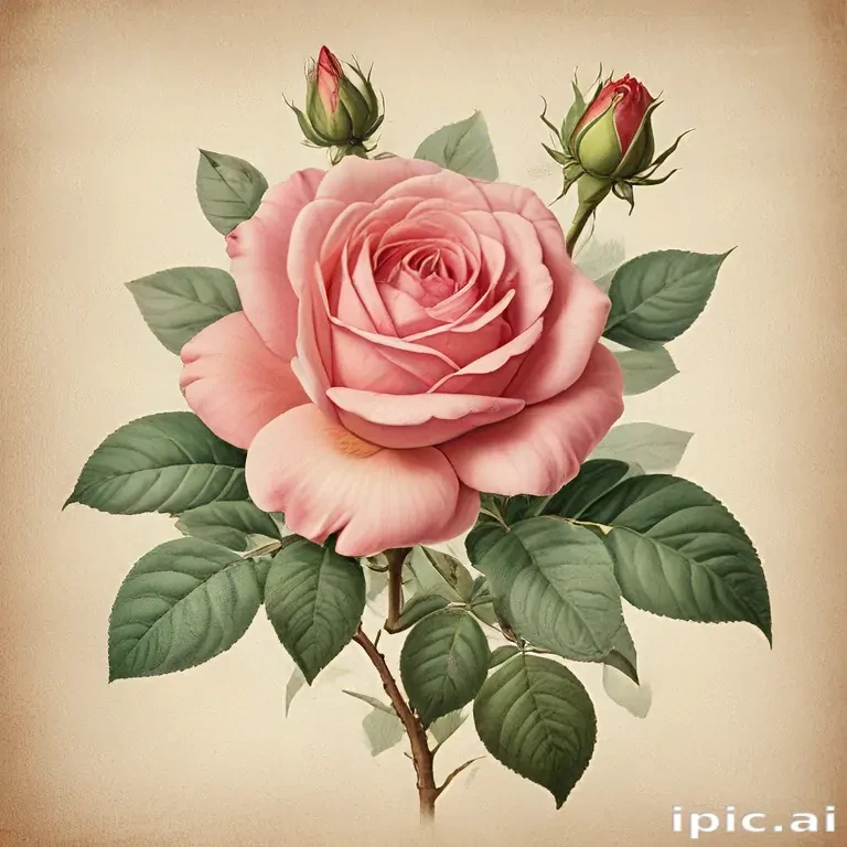 vintage rose illustration