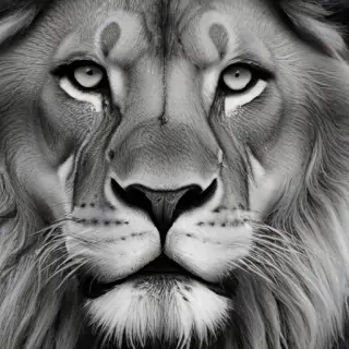 lion black and white