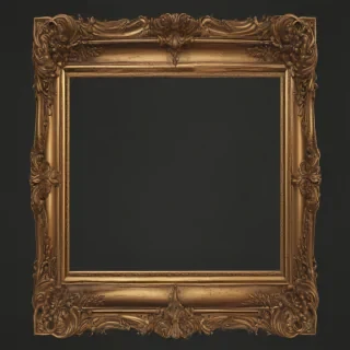 rectangle golden frame png