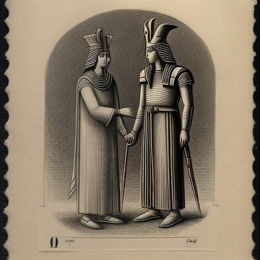 Image of Pharaoh with Haman