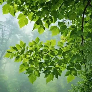 background with green leaves