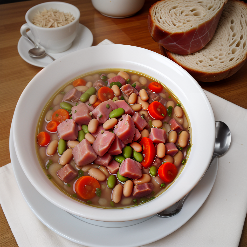 calories for ham and bean soup