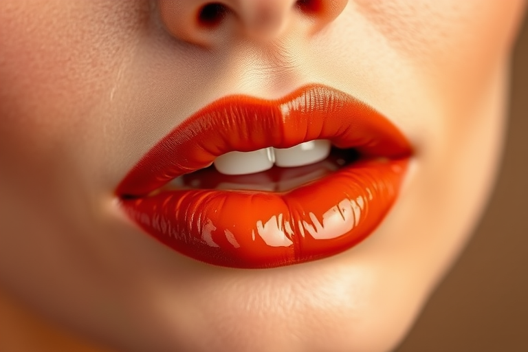 Earthy terracotta "Desert Mirage" lip oil with a non-sticky formula, infused with jojoba and argan oils for deep hydration and a natural tint