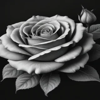 rose clip art black and white