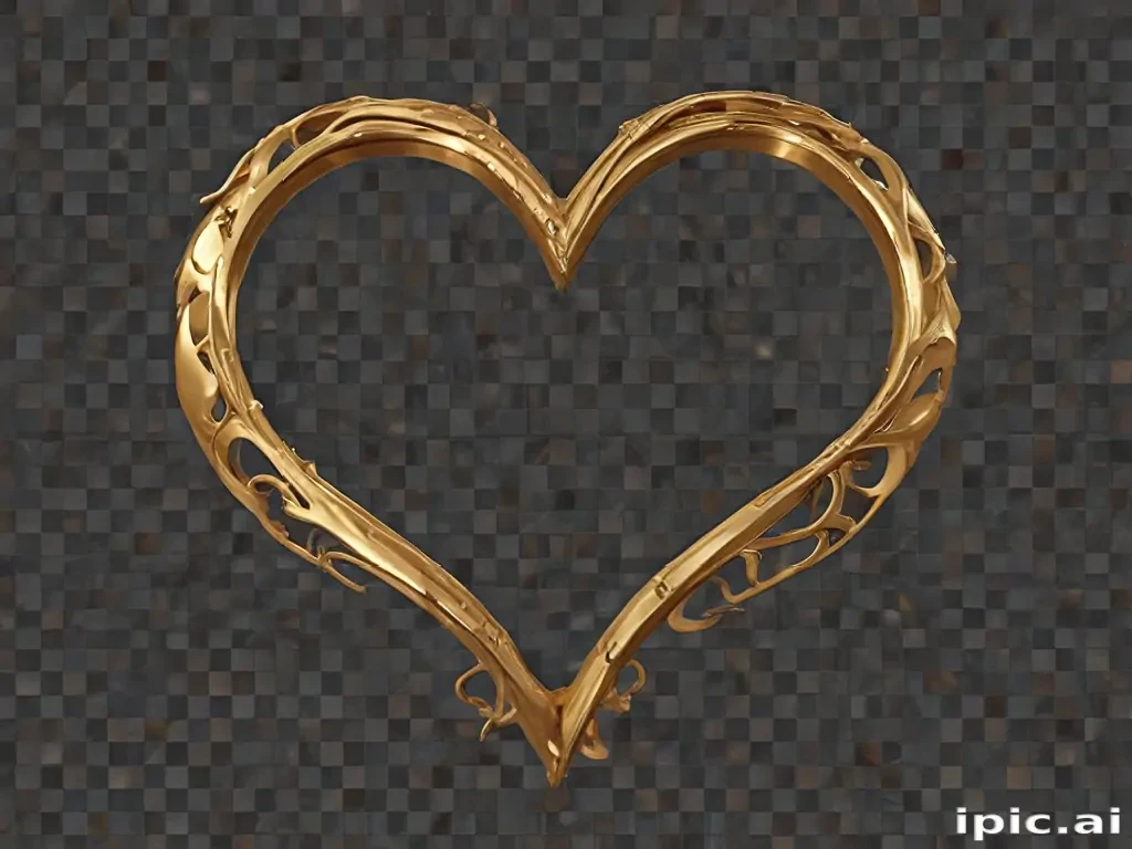 gold heart png