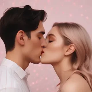 couple kissing aesthetic