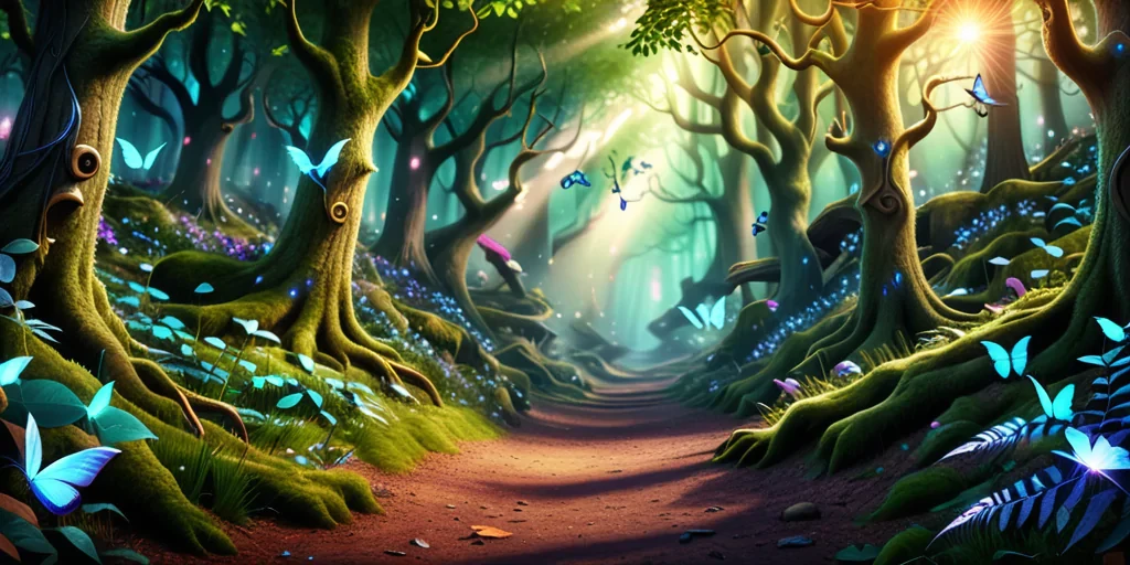 beautiful magical forest background
