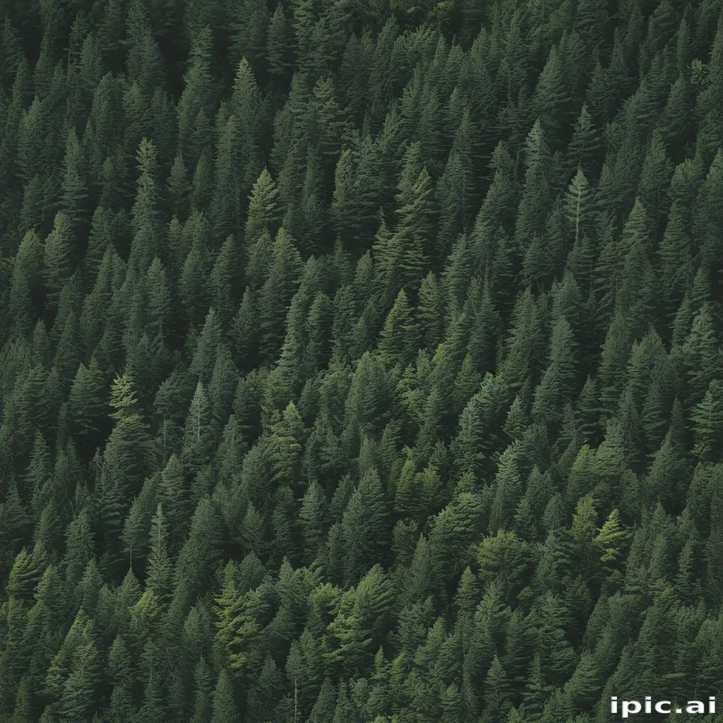 Vast Green Forest Filled with Dense Evergreen Trees Under Natural Light
