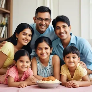 happy indian family