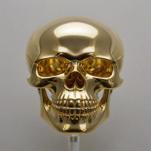 transparent gold skull