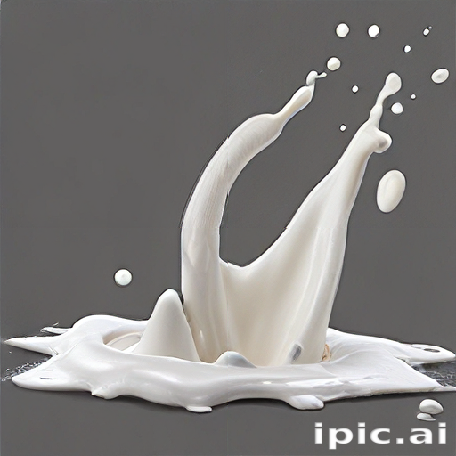 Dynamic Splash of Milk Captured in Motion Against a Gray Background