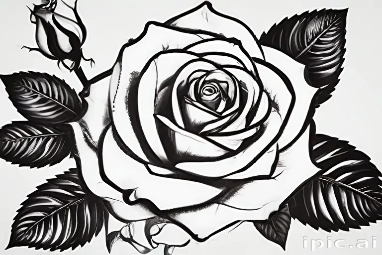 roses clipart black and white