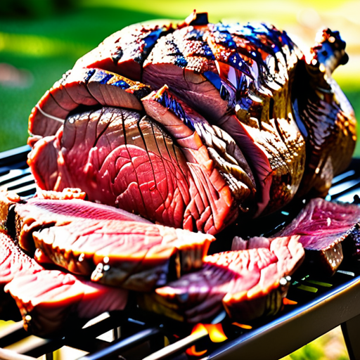 beef sirloin tip roast on grill