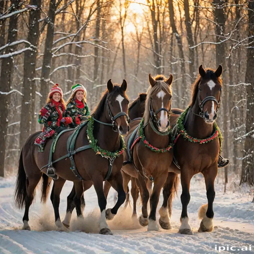 merry christmas images with horses