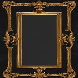 rectangle gold frame png
