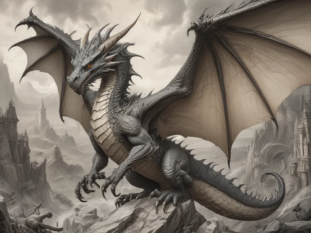 cartoon drawing of a dragon
