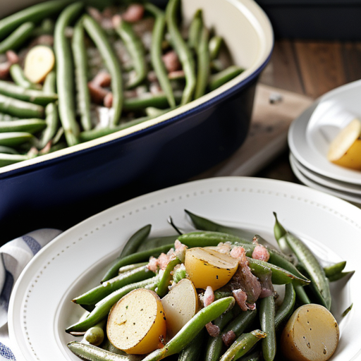 smothered green beans and potatoes