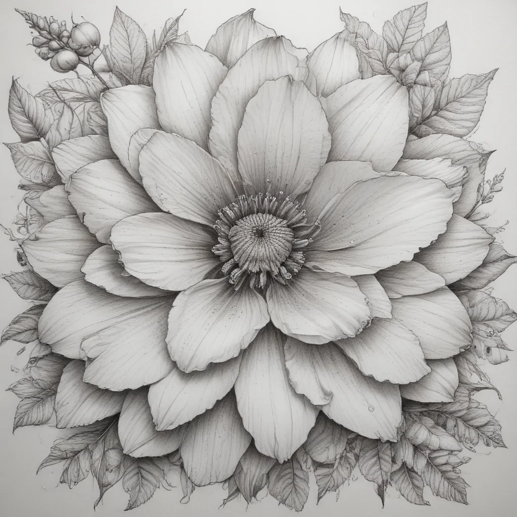 flower drawing for coloring