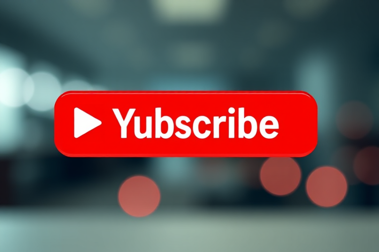 Regenerate the image of YouTube subscribe buttons with a modern design, capturing vibrant red colors, sharp contrast, and a sleek hover effect, using a DSLR camera at f/2.8, ISO 100, and a 50mm lens from a front view with soft focus background.