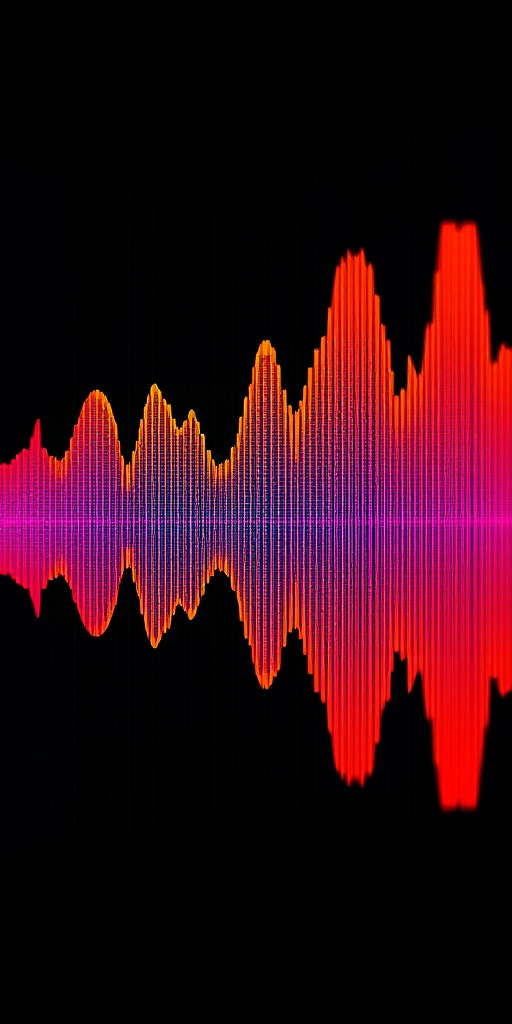 Generate a vibrant audio waveform visualization with bright colors and ...