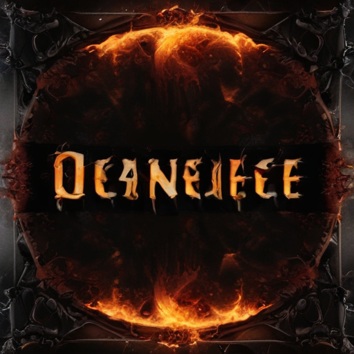 Gothic font, Text says RONEYE, On fire