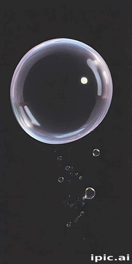 Delicate Soap Bubble Floating Gracefully Against a Dark Background
