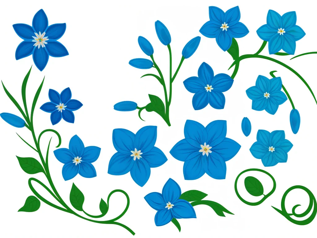 blue flowers clipart