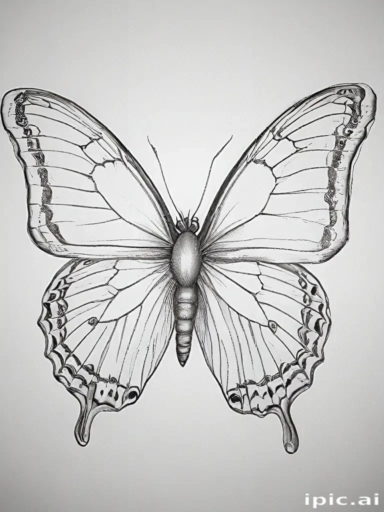 outline drawing of a butterfly