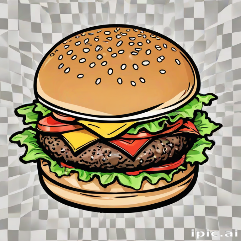 burger clipart black and white