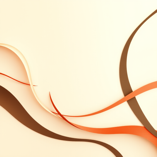 Create an abstract design featuring smooth, curving lines in shades of beige, red, green, and dark brown on a soft pastel background, captured with a Canon EOS R5, 50mm lens, aperture f/2.8, ISO 100, in a bright soft light setting to enhance the color vibrancy and contrast.