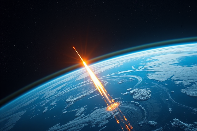 a breathtaking view of Earth from space with a rocket launch in the foreground, high-resolution, wide-angle lens, f/8 aperture, ISO 100, 30 seconds shutter speed, digital art style, captured with a high-end DSLR camera