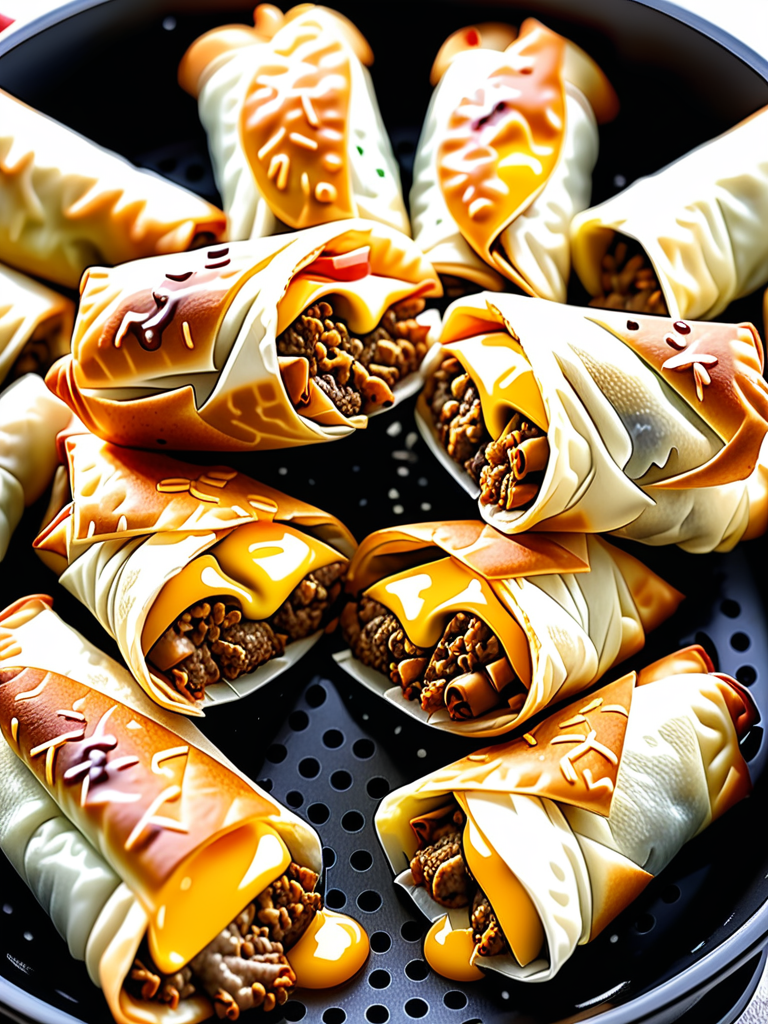 cheeseburger egg rolls air fryer