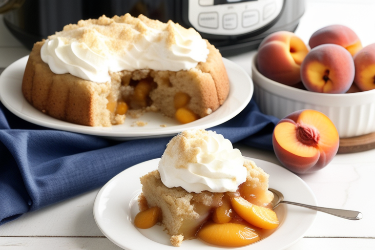 crockpot peach cobbler cake mix