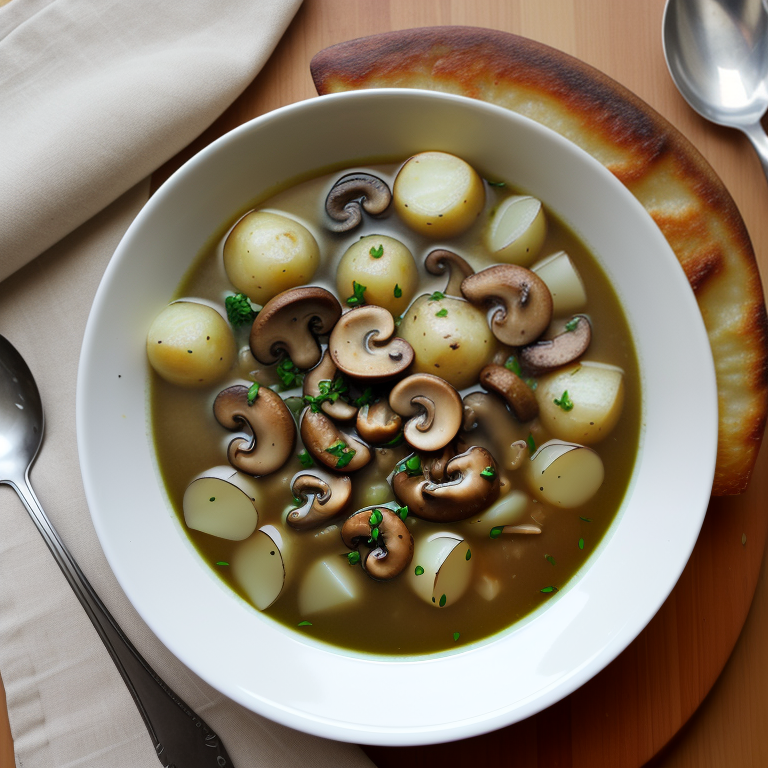 soup with mushrooms and potatoes
