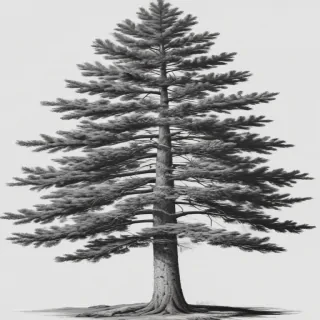 black and white pine tree clipart