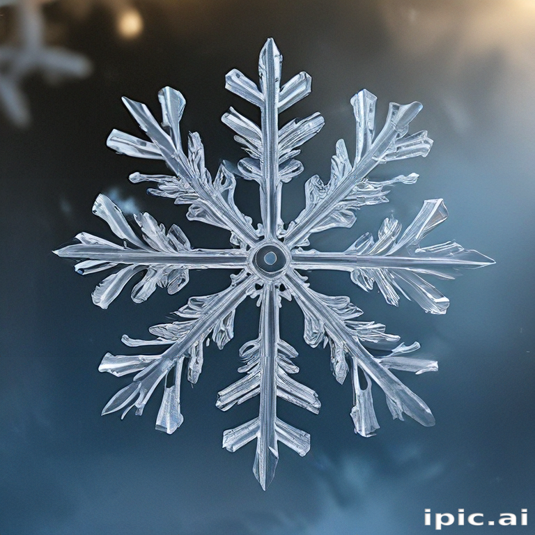 Intricate Crystal Snowflake Captured in Stunning Detail Against a Dark ...