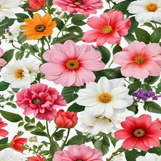 flowers with white background