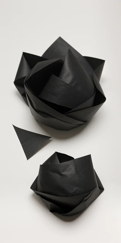 black crumpled paper