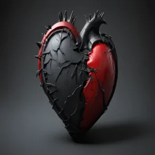 broken heart black
