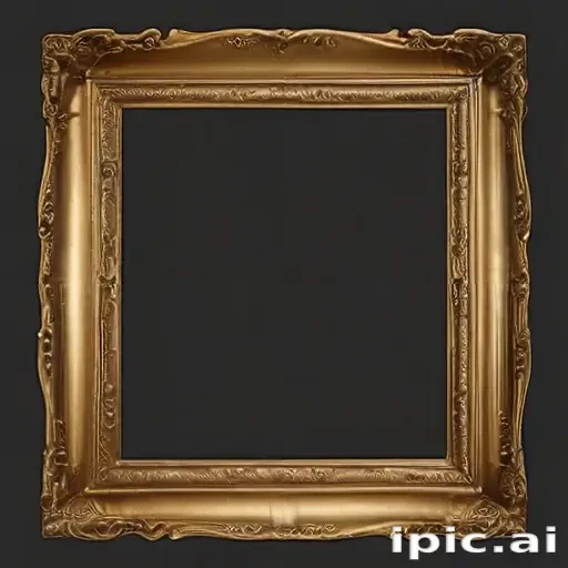 rectangle gold frame png